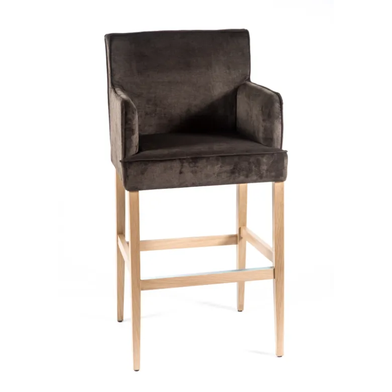 BarDiem Tabouret bar contemporain en tissu et bois