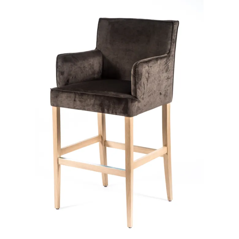 BarDiem Tabouret bar contemporain en tissu et bois