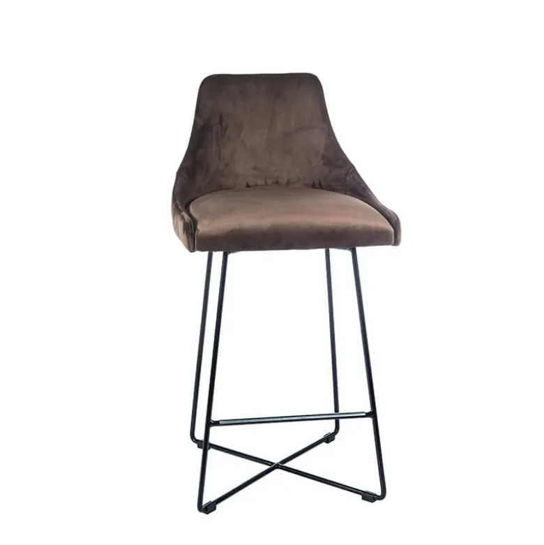 BarLars line Tabouret snack moderne en métal et tissu