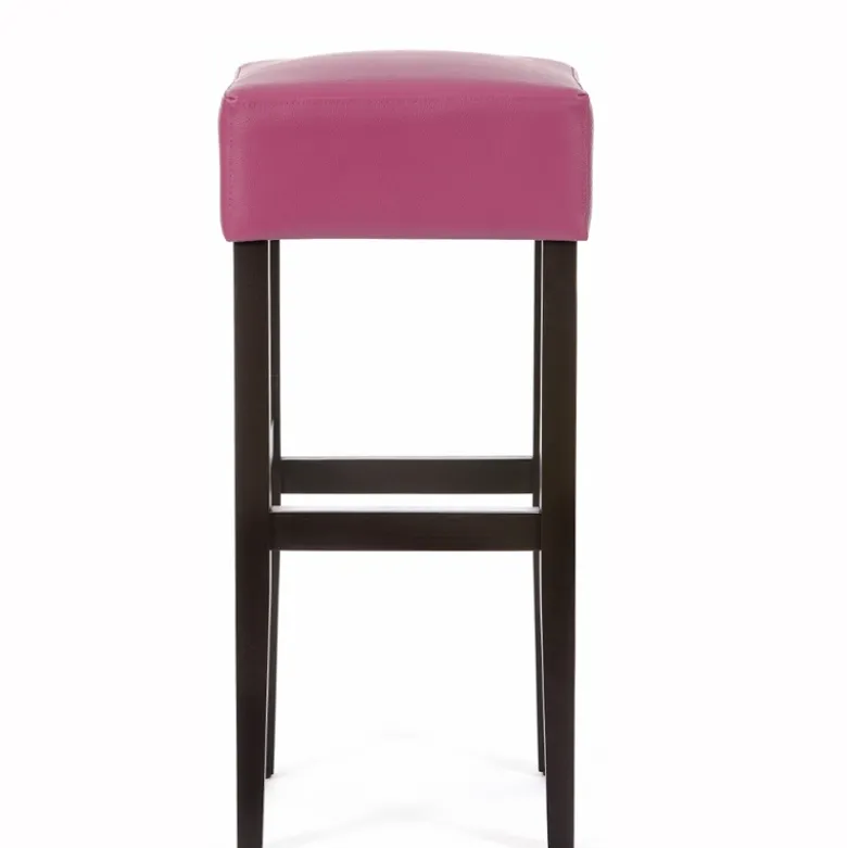 BarMax Tabouret de bar sans dossier en synthétique et bois