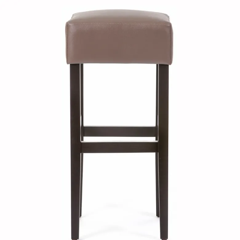 BarMax Tabouret de bar sans dossier en synthétique et bois