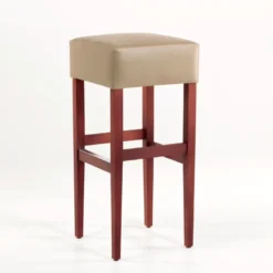 BarMax Tabouret de bar sans dossier en synthétique et bois