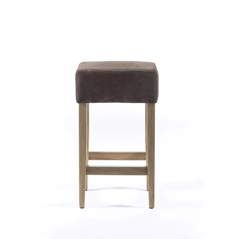 BarMax Tabouret snack sans dossier en tissu et bois