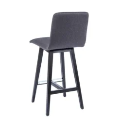 BarPlaza Tabouret snack style scandinave en tissu et pieds bois