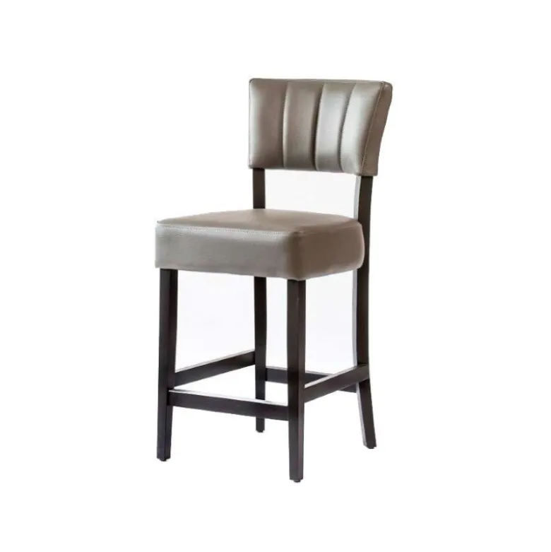 BarSteffi 2 Tabouret snack matelassé en bois et synthétique