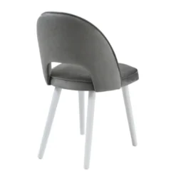 Bistrot Chaise cosy avec dossier ajouré en tissu et pieds bois