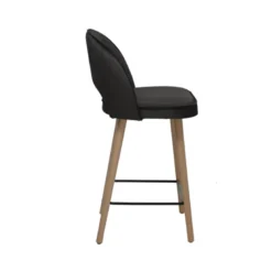 Bistrot Tabouret snack en tissu dossier ajouré avec pieds en bois