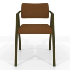 Bormio Chaise design en simili avec accoudoirs et pieds en métal