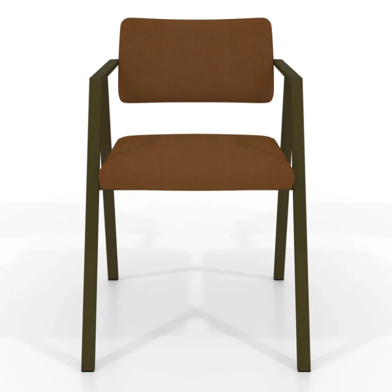 Bormio Chaise design en simili avec accoudoirs et pieds en métal
