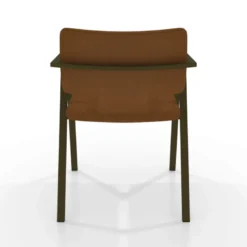 Bormio Chaise design en simili avec accoudoirs et pieds en métal