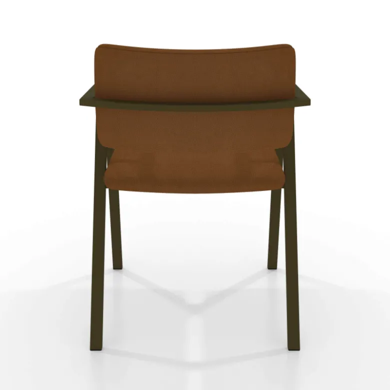 Bormio Chaise design en simili avec accoudoirs et pieds en métal