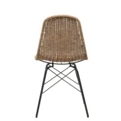 BornéoChaise tressée bohème avec pieds Eiffel