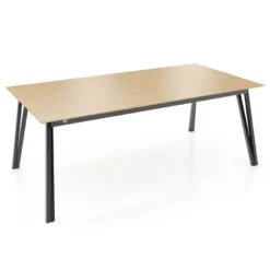 Brest Mobitec® Table en bois massif extensible avec pieds en métal forme épingle