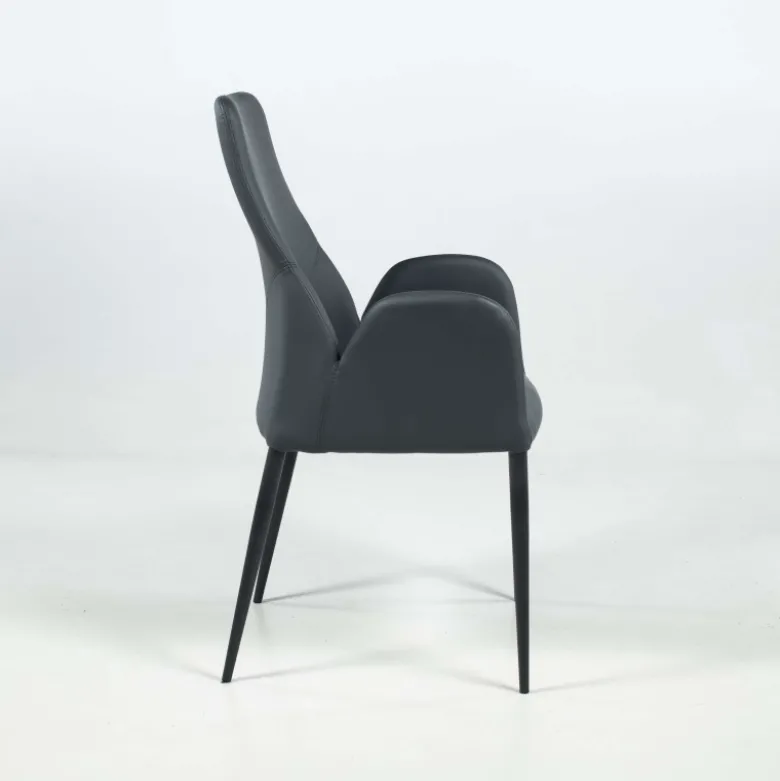 Bridge Mathilde Fauteuil moderne en synthétique et métal fabriqué en Italie