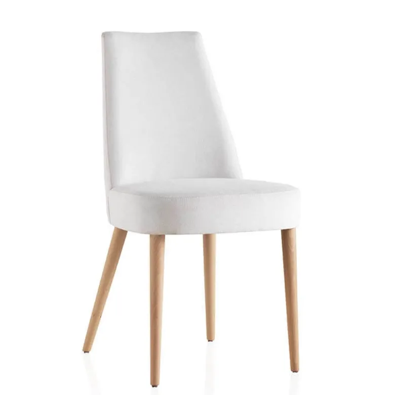 Brisa Chaise confortable en tissu pieds bois