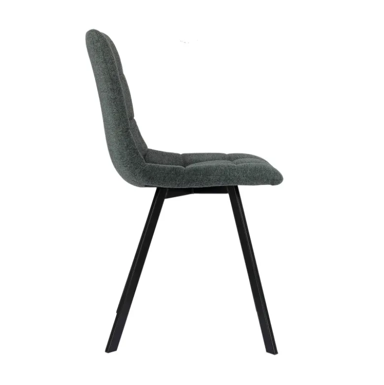 CarviChaise moderne matelassée en tissu avec pied en métal