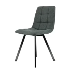 CarviChaise moderne matelassée en tissu avec pied en métal