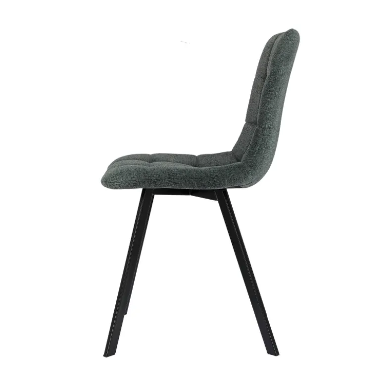 CarviChaise moderne matelassée en tissu avec pied en métal