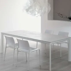 Cocoon Table italienne rectangulaire extensible en céramique contemporaine