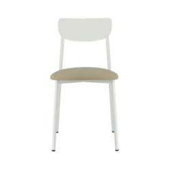 Colette Carrier® Chaise française en métal avec assise en simili rembourrée