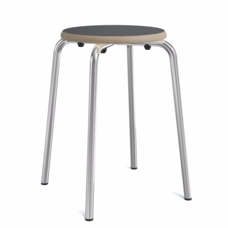 Collège Tabouret bas vintage en métal et bois