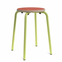 Collège Tabouret bas vintage en métal et bois