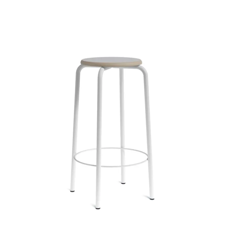 Collège Tabouret snack vintage sans dossier bois et métal