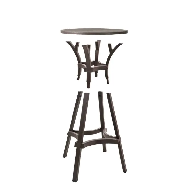 Combo Table de jardin ronde recyclée