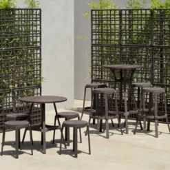 Combo Table de jardin ronde recyclée