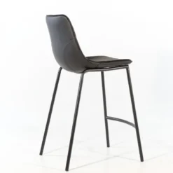 CoqueTabouret coque snack en synthétique et pieds en métal noir