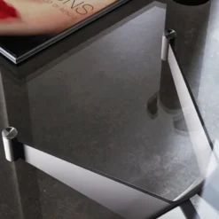 Cross Sovet® Table de salle à manger design en verre et métal