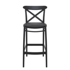 Cross Tabouret de bar moderne avec dossier en polypropylène