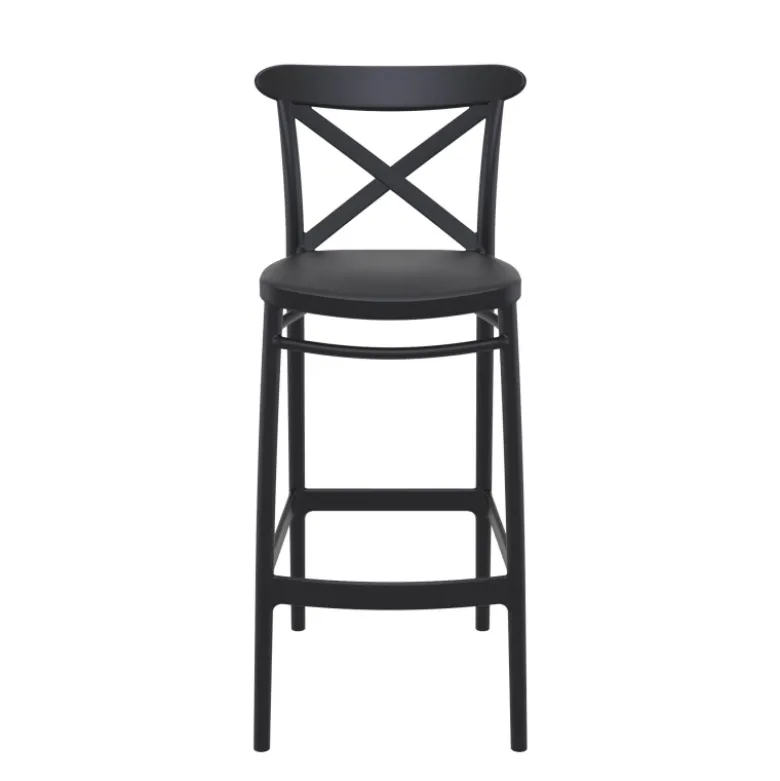Cross Tabouret de bar moderne avec dossier en polypropylène