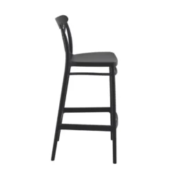 Cross Tabouret de bar moderne avec dossier en polypropylène
