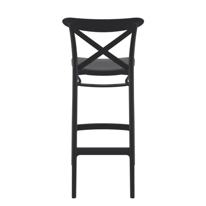 Cross Tabouret de bar moderne avec dossier en polypropylène