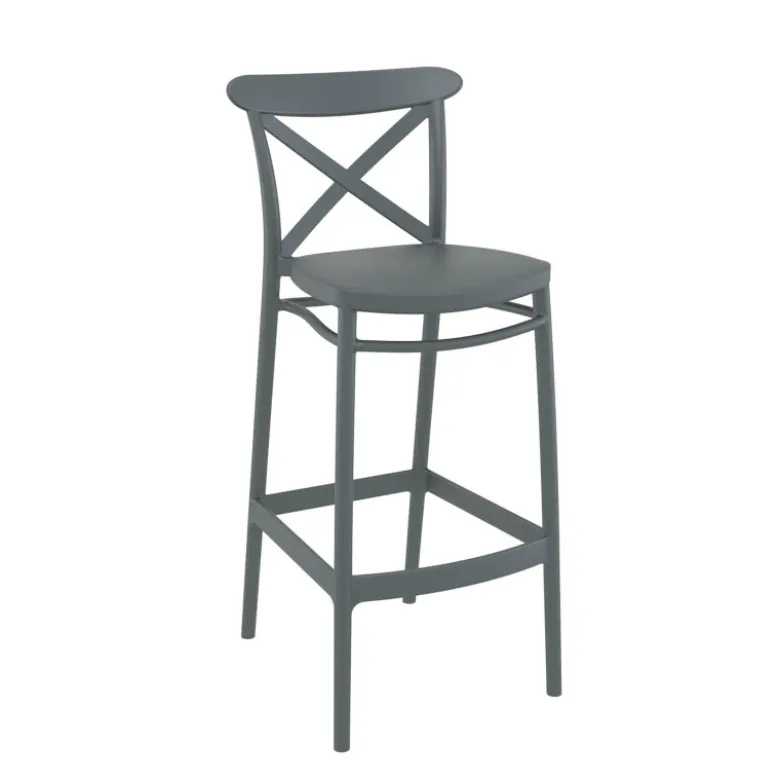 Cross Tabouret de bar moderne avec dossier en polypropylène
