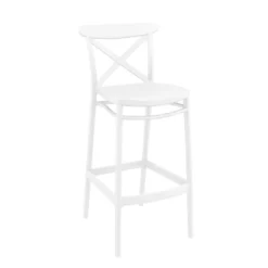 Cross Tabouret de bar moderne avec dossier en polypropylène
