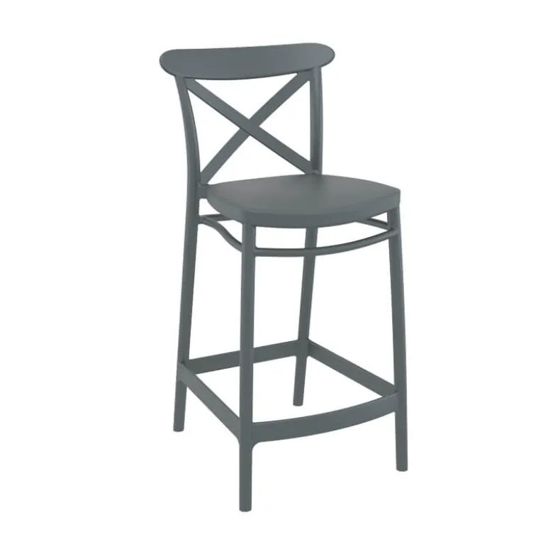 Cross Tabouret snack moderne en polypropylène avec dossier