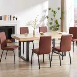 DarcyChaise de salle à manger rembourrée avec pieds en métal