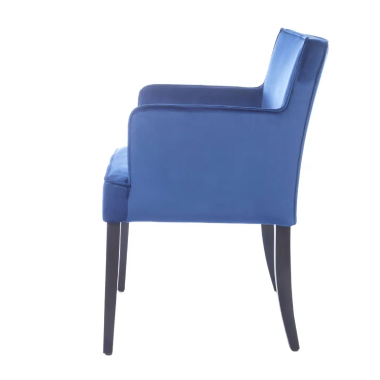 Diem Fauteuil contemporain rembourré en tissu et pieds en bois