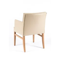 Diem 4 Fauteuil matelassé en synthétique et bois