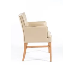 Diem 4 Fauteuil matelassé en synthétique et bois