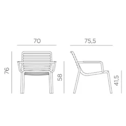 Doga Fauteuil de jardin bas relax design italien