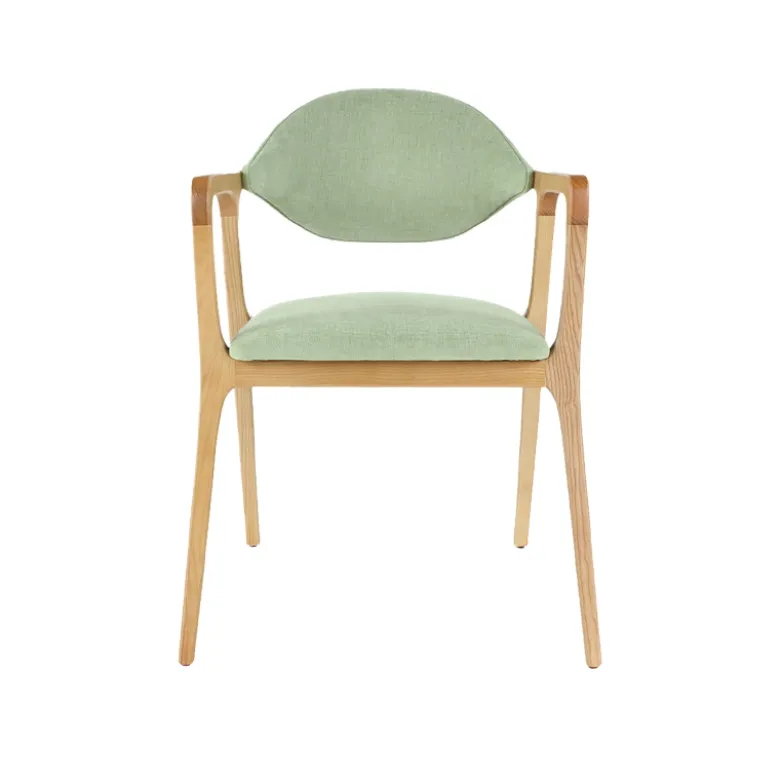 Eden Fauteuil design en bois massif et tissu