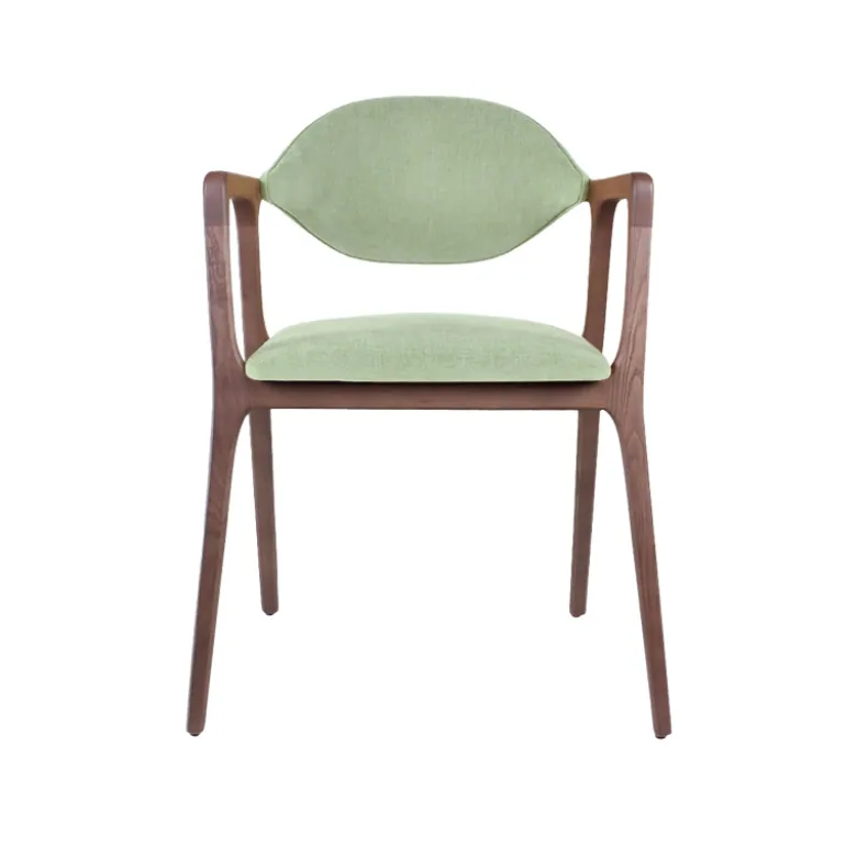 Eden Fauteuil design en bois massif et tissu