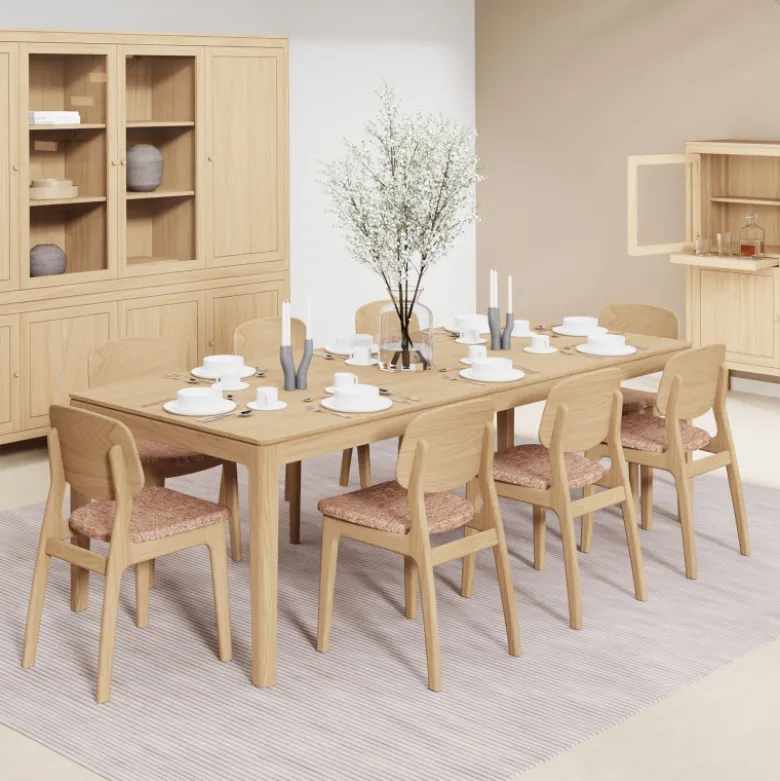 Fiera Table à manger extensible rectangulaire en bois