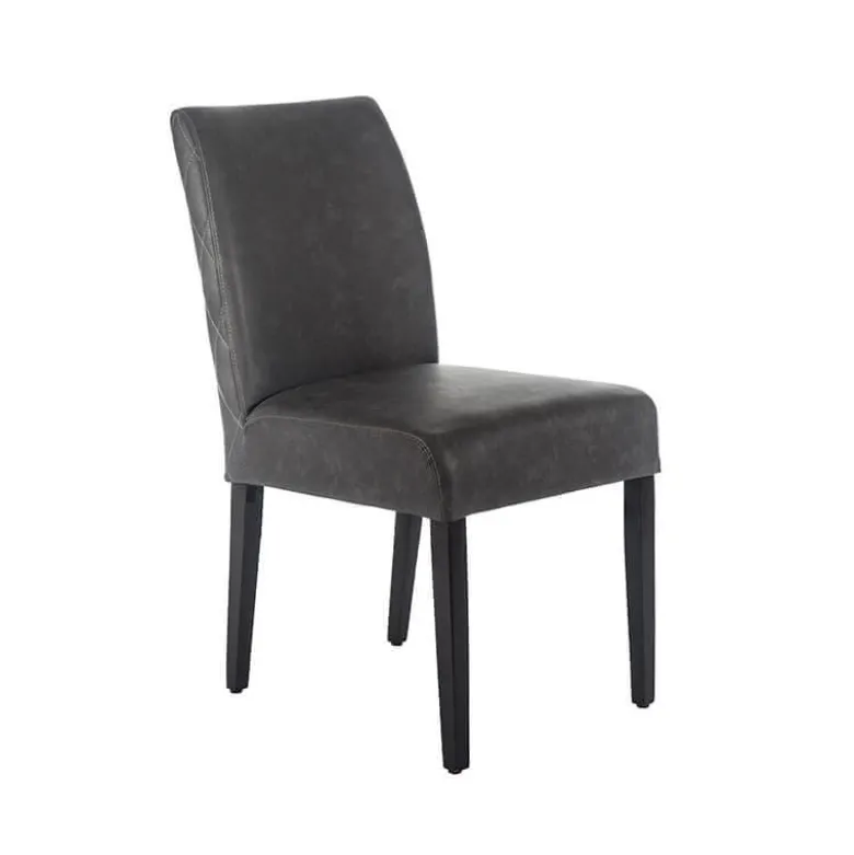 Fritz diamant Chaise avec dos matelassé en synthétique et pieds en bois
