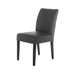 Fritz diamant Chaise avec dos matelassé en synthétique et pieds en bois