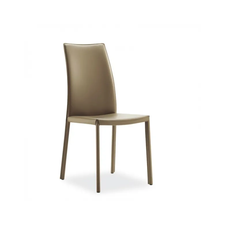 Giada Chaise de salle à manger en croûte de cuir