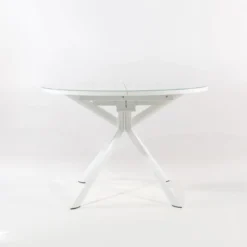 Giove Table ronde extensible en verre blanc